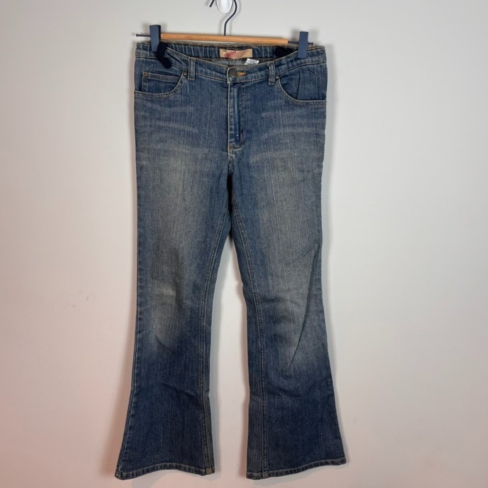 VTG Old Navy Y2K Hipster Stretch Flare Juniors Medium wash Jeans sz 16 Boho